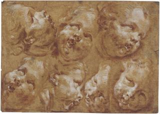 Eduard Dubois - Studies of the head of an infant