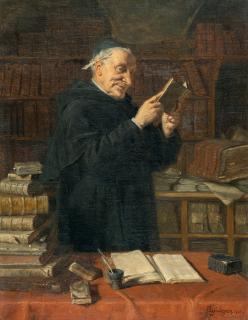 Eduard Grützner - Pater bei der Lektüre („Der Fund“)