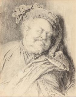 Eduard Grützner - Schlafender Falstaff