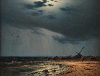 Eduard Hildebrandt - A storm off the coast of Ceylon, 1862