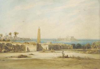 Eduard Hildebrandt - Cleopatra\'s obelisk, Alexandria