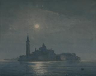 Eduard Hildebrandt - Mondschein über Venedig.