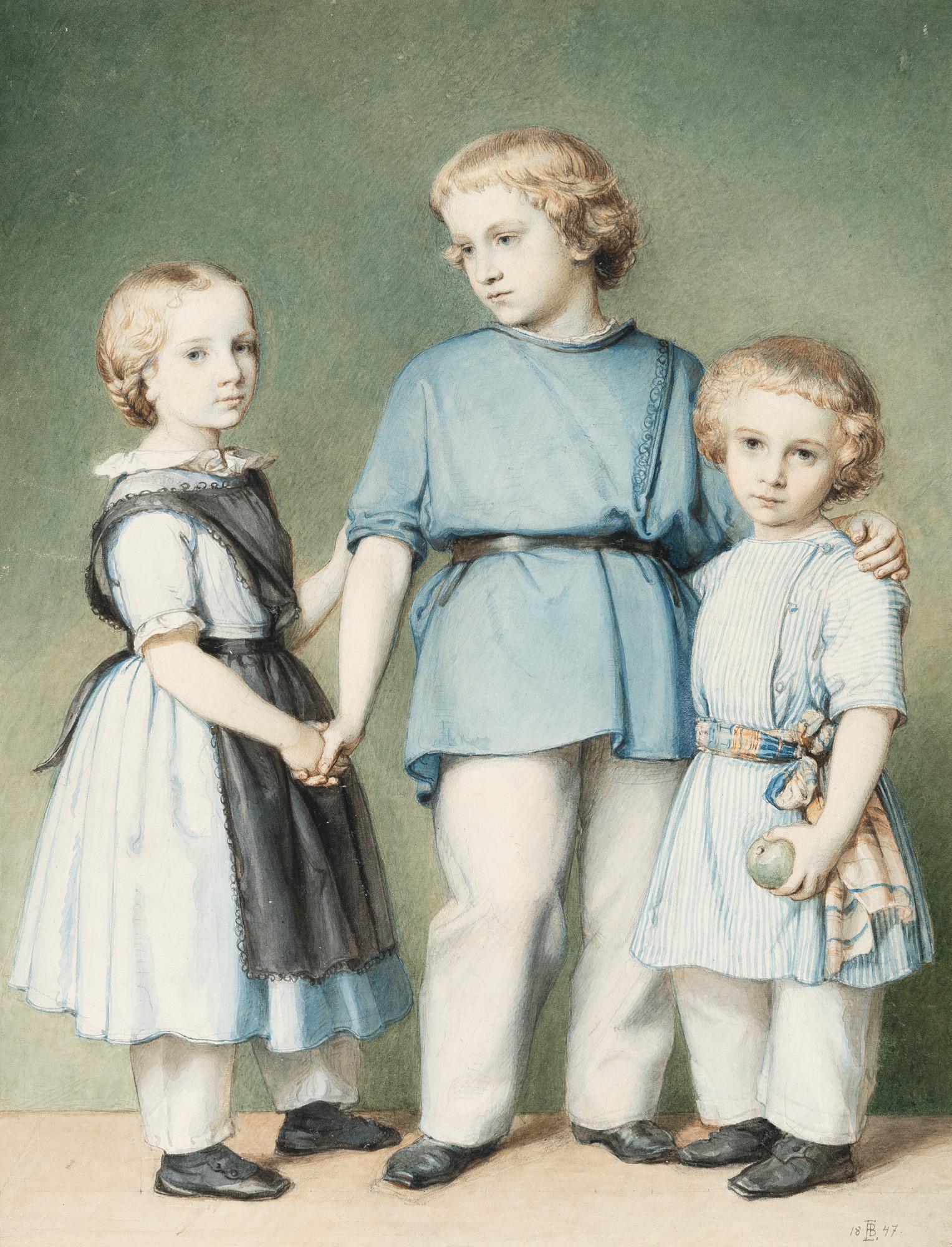 Eduard Julius Friedrich Bendemann - Drei Geschwisterkinder