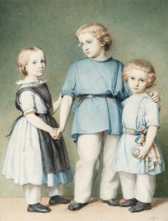 Eduard Julius Friedrich Bendemann - Drei Geschwisterkinder