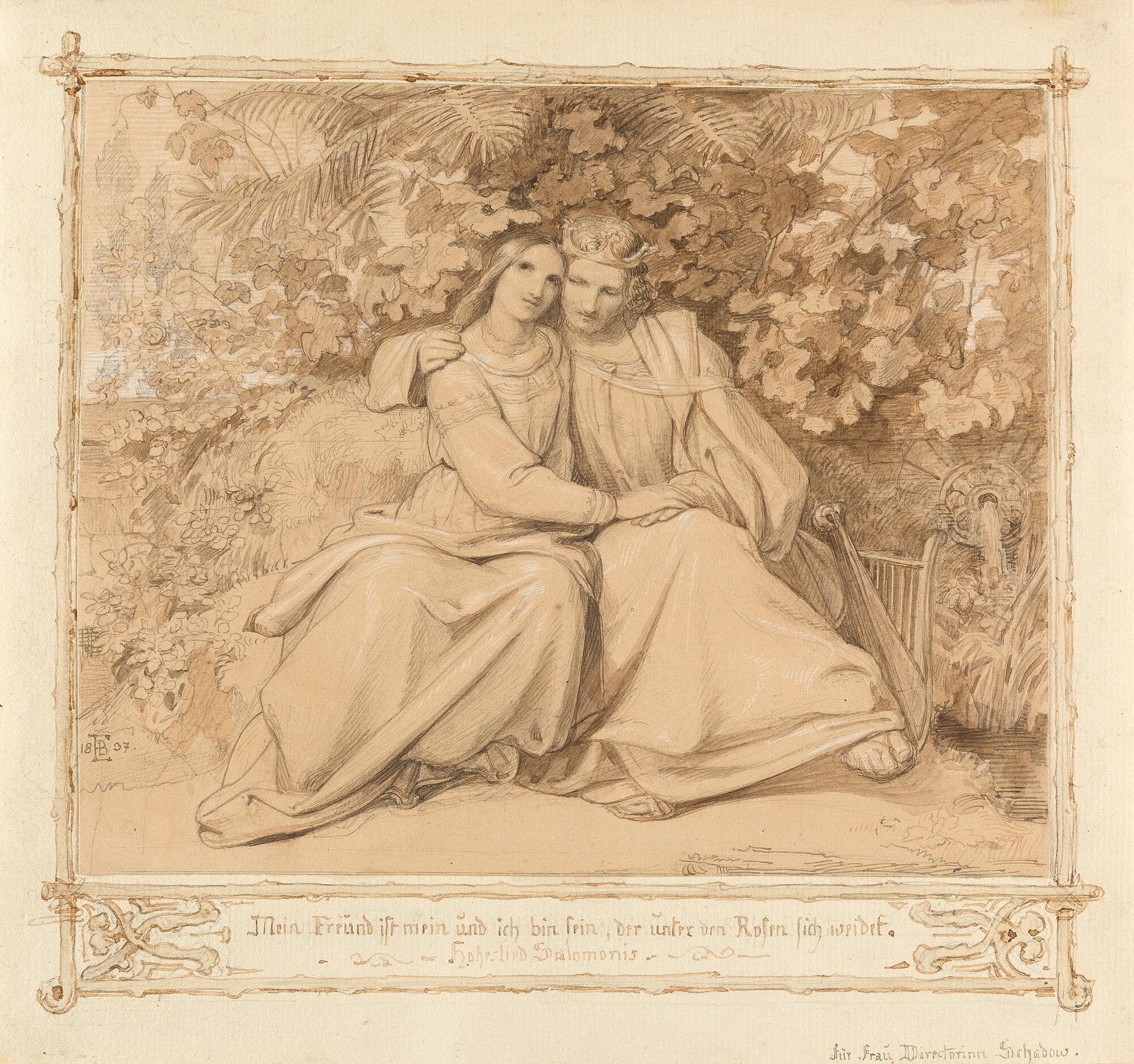 Eduard Julius Friedrich Bendemann - „Mein Freund ist mein und ich bin sein, der unter Rosen sich