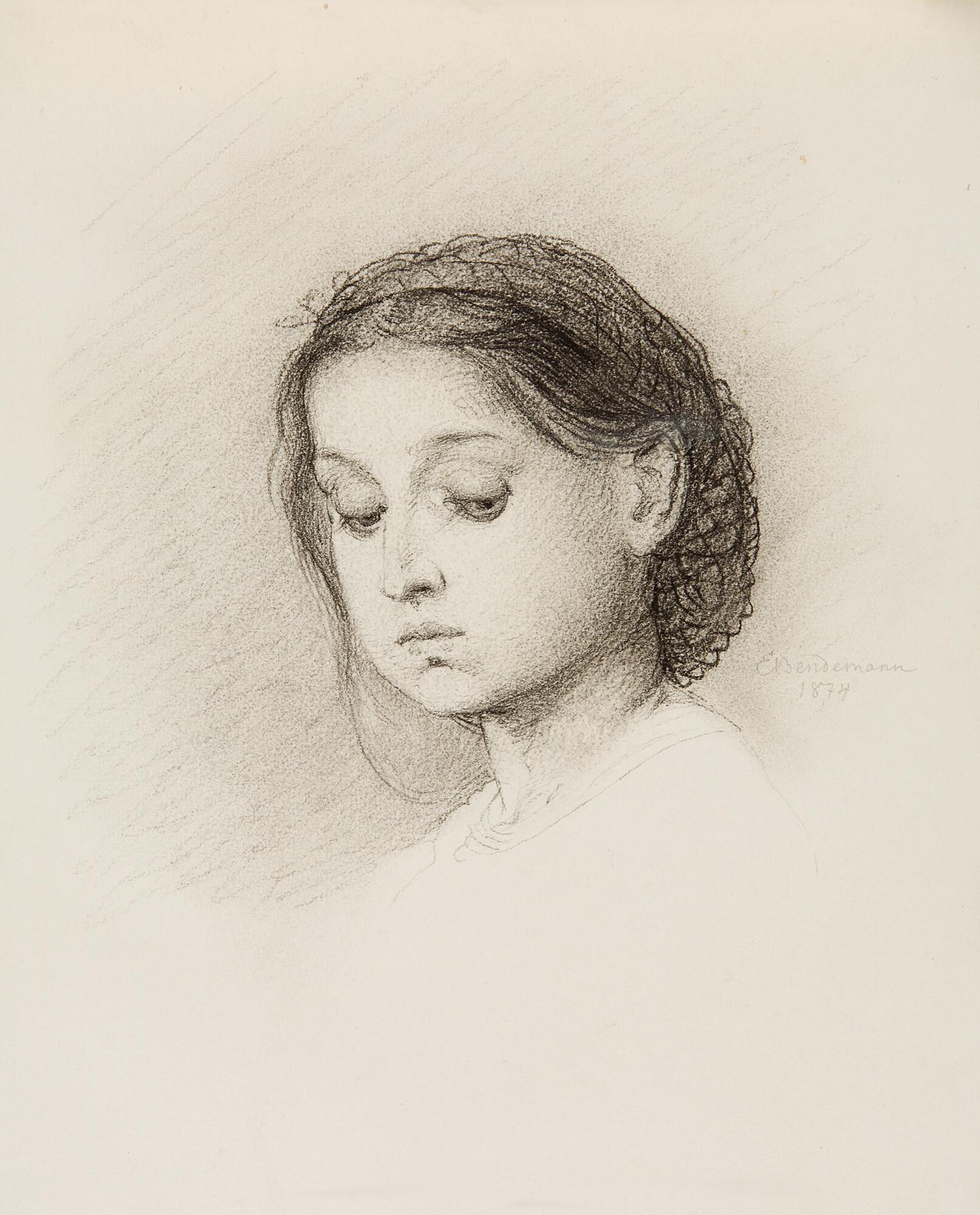 Eduard Julius Friedrich Bendemann - Porträt eines Mädchens.