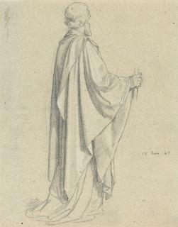 Eduard Julius Friedrich Bendemann - Studienblatt eines stehenden Apostels