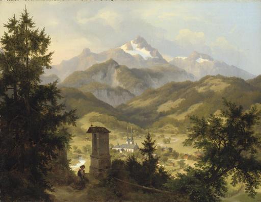 Eduard Karl Biermann - View of Berchtesgarden and the Watzmann, Bavaria