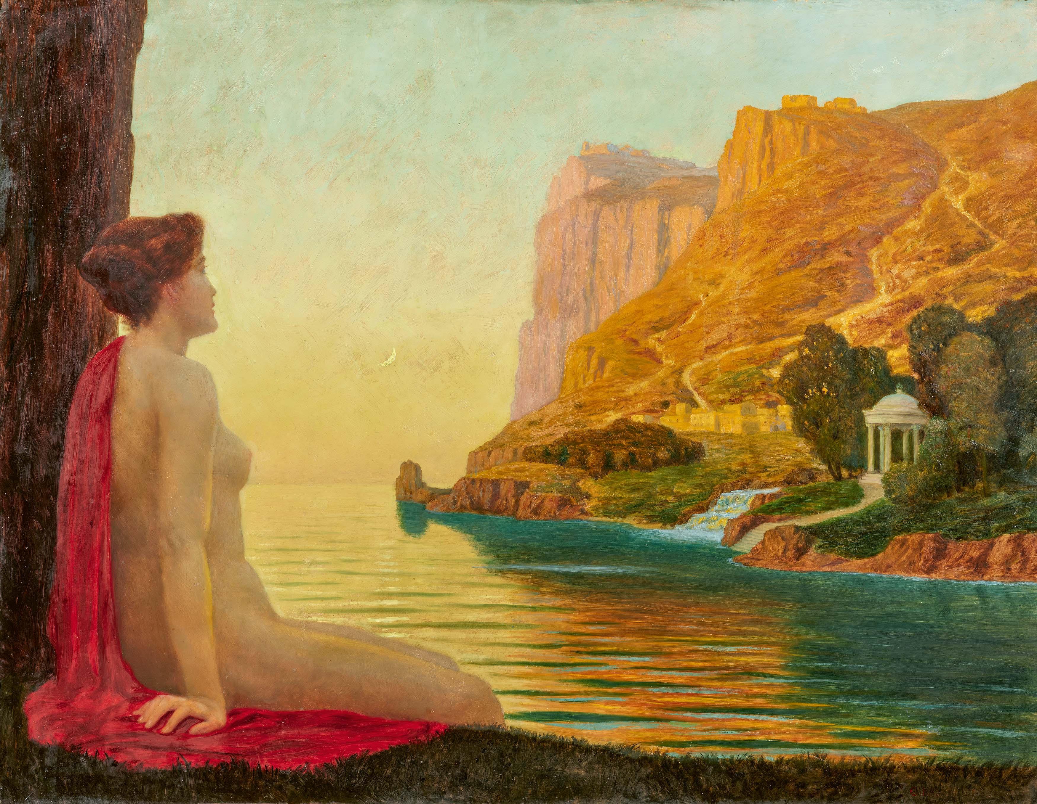 Eduard Kasparides - Nymphe am Fluss.