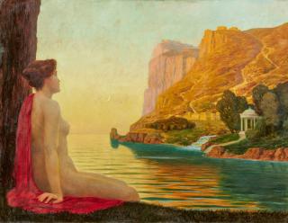 Eduard Kasparides - Nymphe am Fluss.