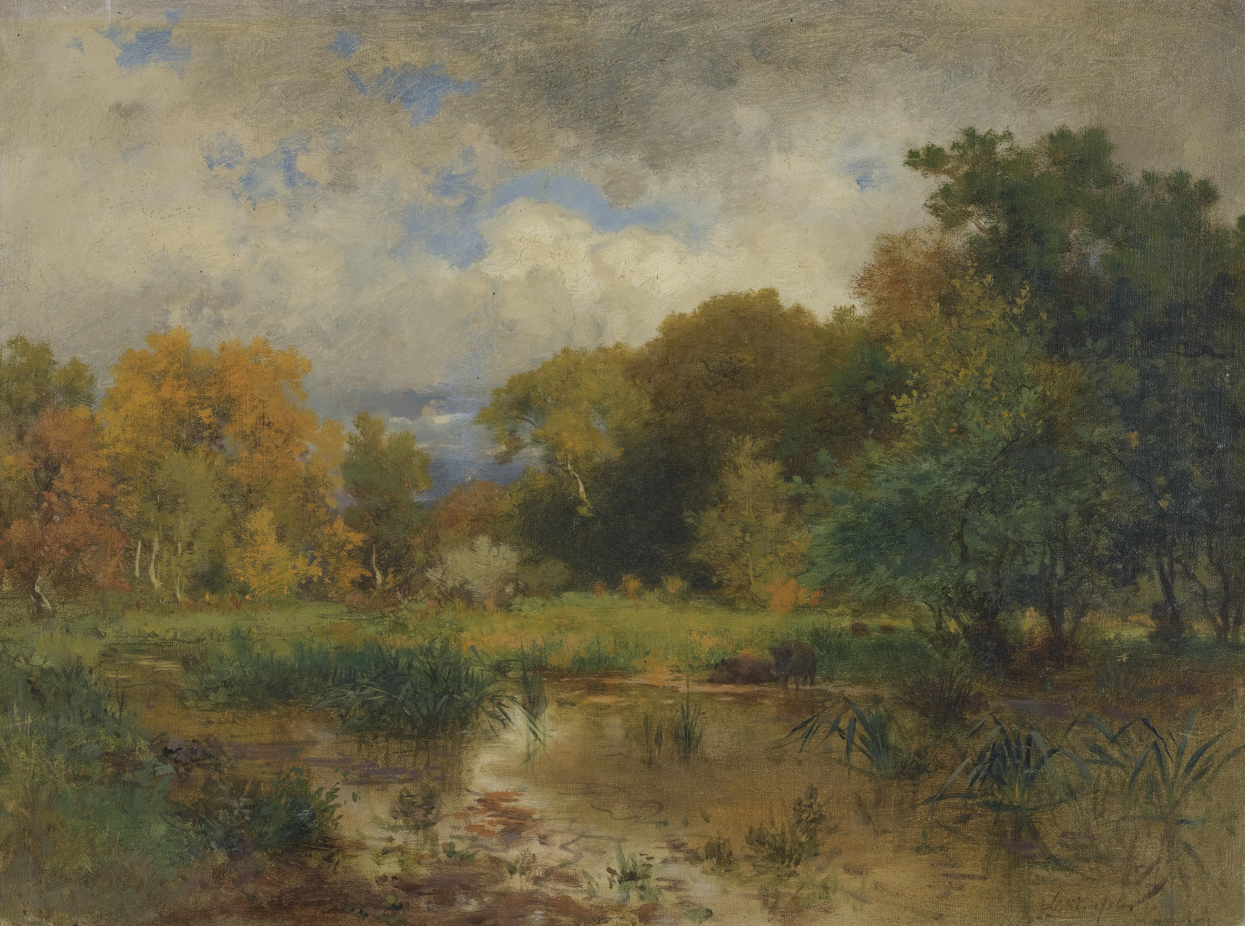 Eduard Peithner Von Lichtenfels - River Landscape Near Lundenburg