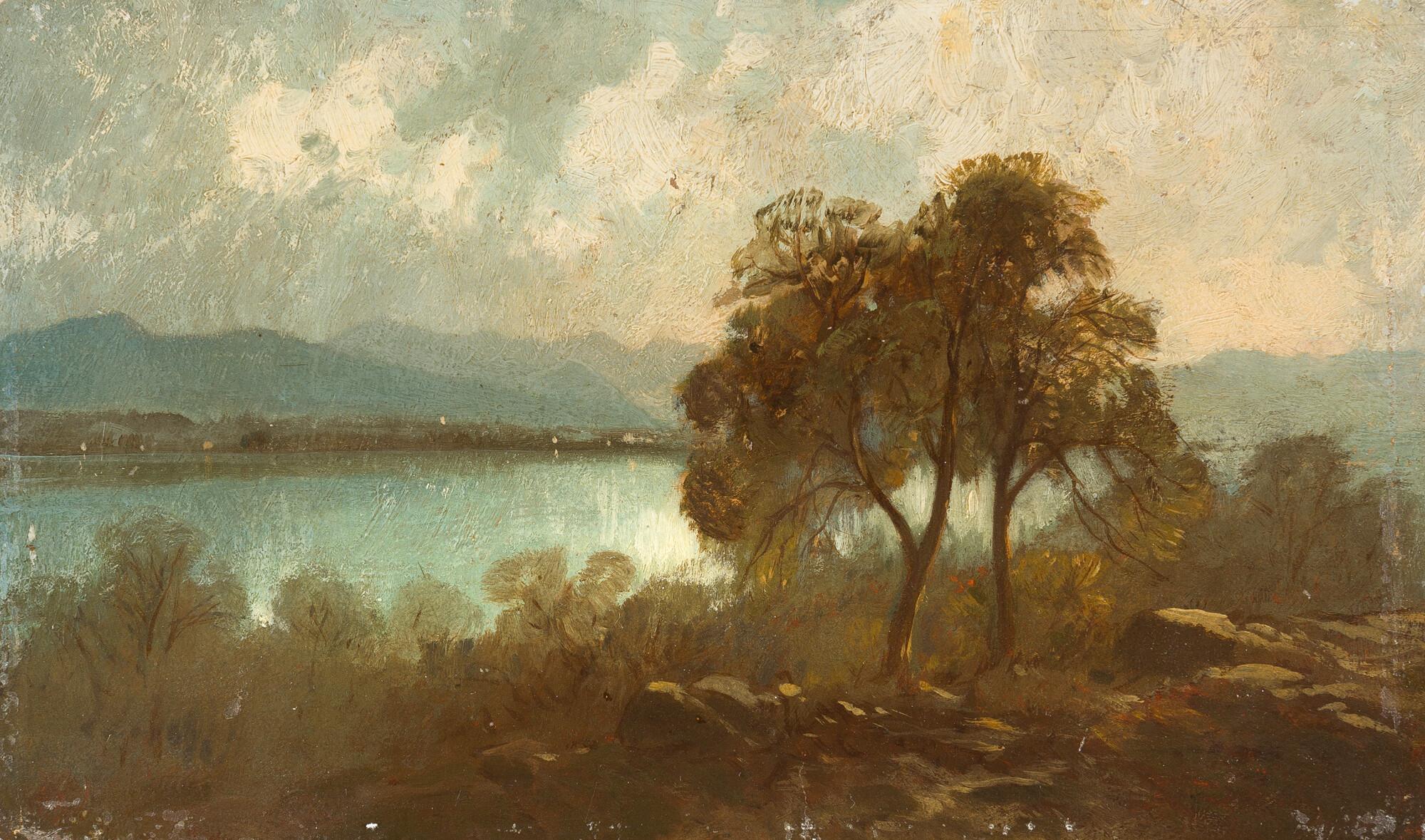 Eduard Schleich d. Ä. - Herbstmorgen am See.