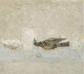 Eduard Steinberg - Still life with bird, head and shell