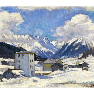 Eduard Stiefel - Häuser In Davos, 1915 Houses In Davos, 1915