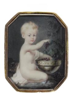 Eduard Ströhling - Portrait Of The Reverend Horatio Nelson Dudding (1808-1895), When A Child, In The Guise Of A Bacchante, Circa 1810