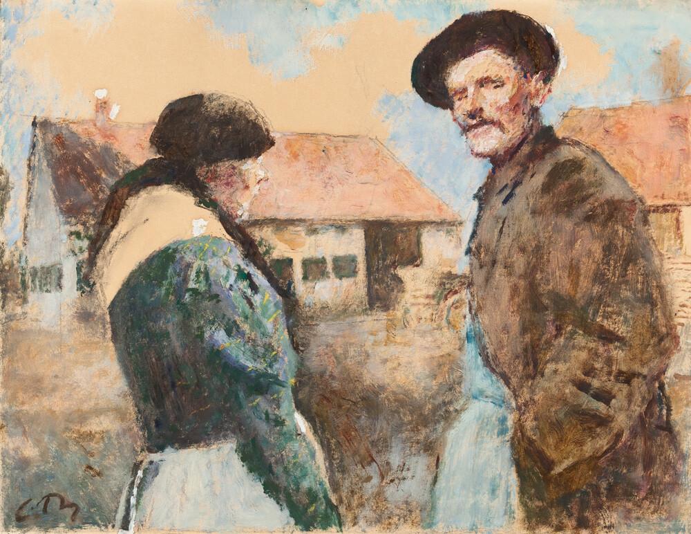 Eduard Thöny - Bauernpaar vor Hof