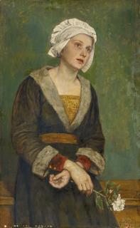 Eduard von Gebhardt - Junge Frau mit Rose