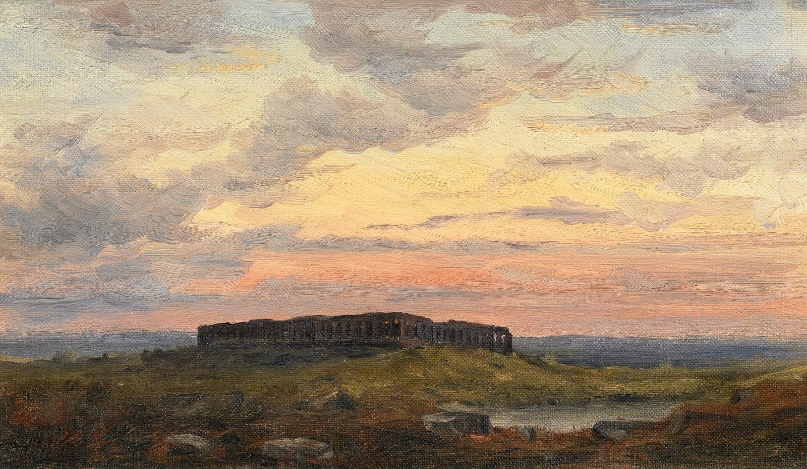 Eduard Wilhelm Pose - Abendrot über Paestum