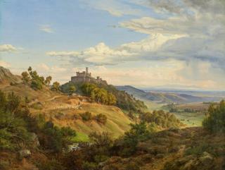 Eduard Wilhelm Pose - Weite Landschaft mit Burgruine