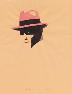 Eduardo Arroyo - Sans titre (Portrait au Chapeau)