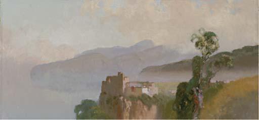 Eduardo Dalbono - An Old Fortress Overlooking The Sorrentine Coastline