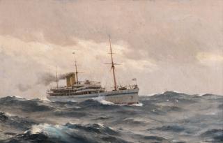 Eduardo Federico de Martino - The Medina bringing home the King and Queen from India in January 1912