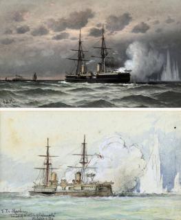 Eduardo Frederico Chevalier de Martino, C.V.O. - The new H.M.S. Inflexible at sea on her trials, September 1880