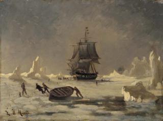 Eduardo Frederico Chevalier De Martino - Whalers breaking through the ice