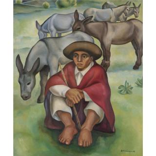 Eduardo Kingman - Campesinos Con Burros