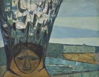 Eduardo Kingman - Untitled (Mujer cargando flores)