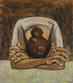 Eduardo Kingman - Woman with Head on Table