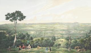 Eduardo Laplante - \'El Valle del Yumuri: Vista gral tomada dese El Potrero del in Ingenio Sn Sebastian - (Mtamzas)\', Cuba sheet 53.9 x 78.8cm (21 1/4 x 31in). unframed