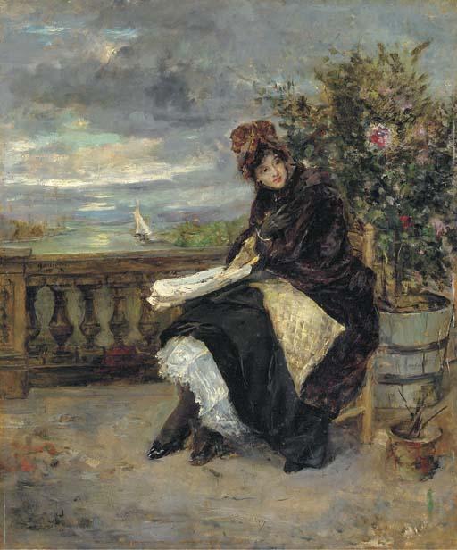 Eduardo León Garrido - A Young Beauty On A Terrace