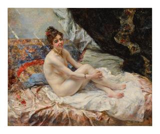 Eduardo León Garrido - Nude In A Light-Filled Boudoir