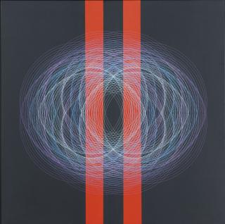 Eduardo Mac Entyre - Pintura Generativa, Interrupción De Una Forma Por Dos Bandas Verticales