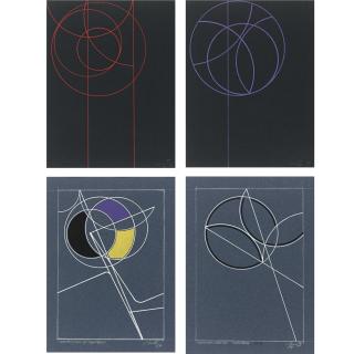 Eduardo Macentyre - Four Works: Two Untitled And Two Composición Ii And Iii Tempera