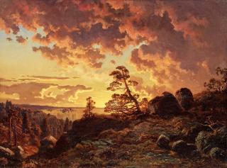 Edvard Bergh - Sunset over the bay