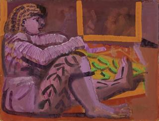 Edvard Frank - Ohne Titel (Sitzende junge Frau)