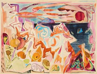 Edvard Frank - Sonnenuntergang am Meer.