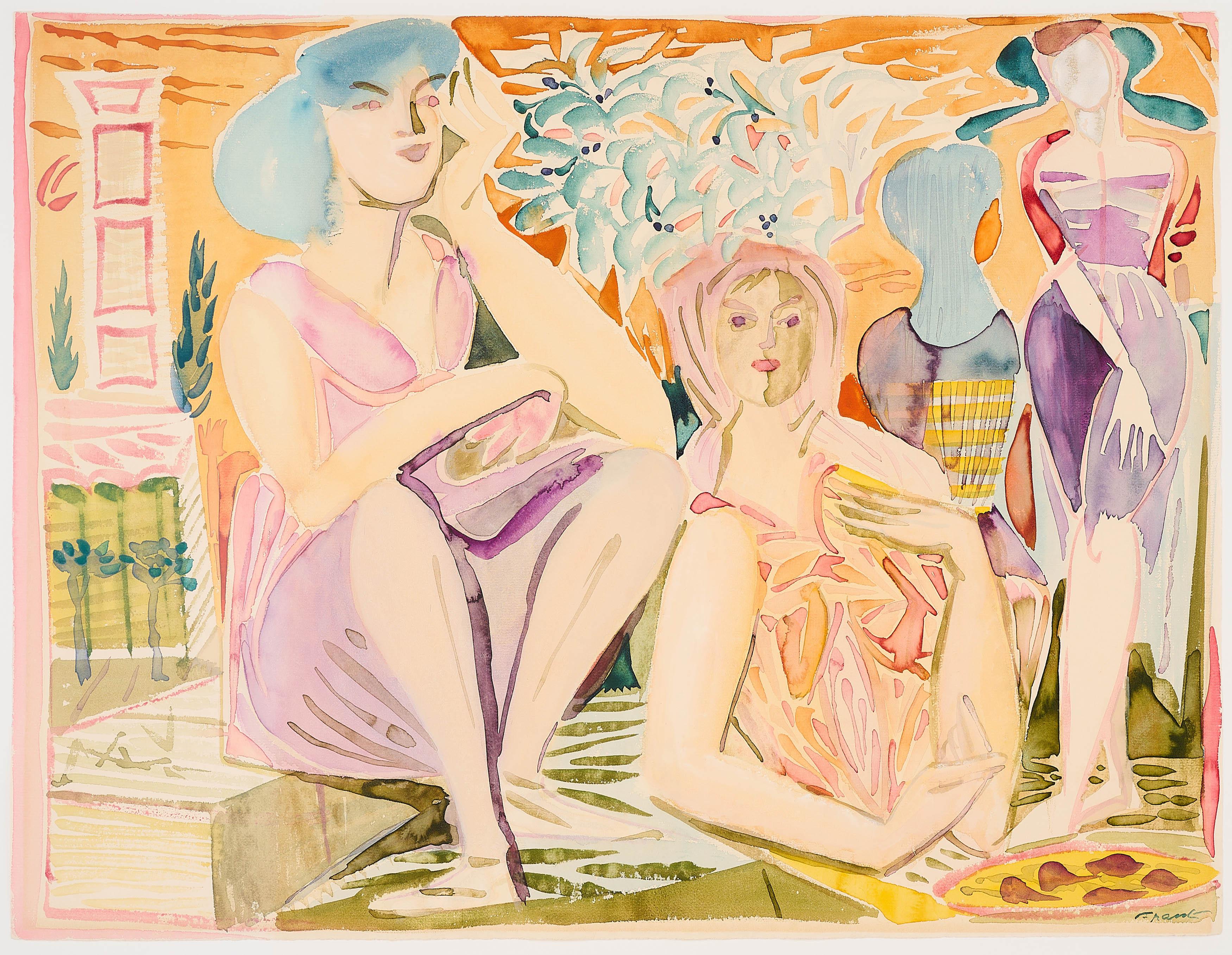 Edvard Frank - Zwei Frauen am Brunnen.