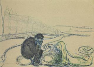 Edvard Munch - Melancholy Man and Mermaid (Encounter on the Beach)