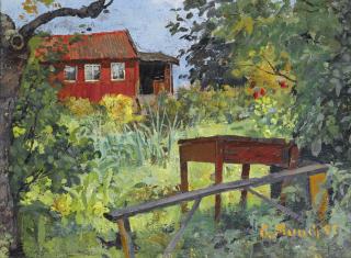 Edvard Munch - Norwegian garden With Red House