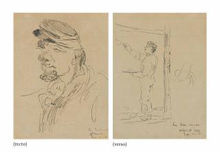 Edvard Munch - Tête d\'homme (recto); Étude d\'ouvrier (verso)