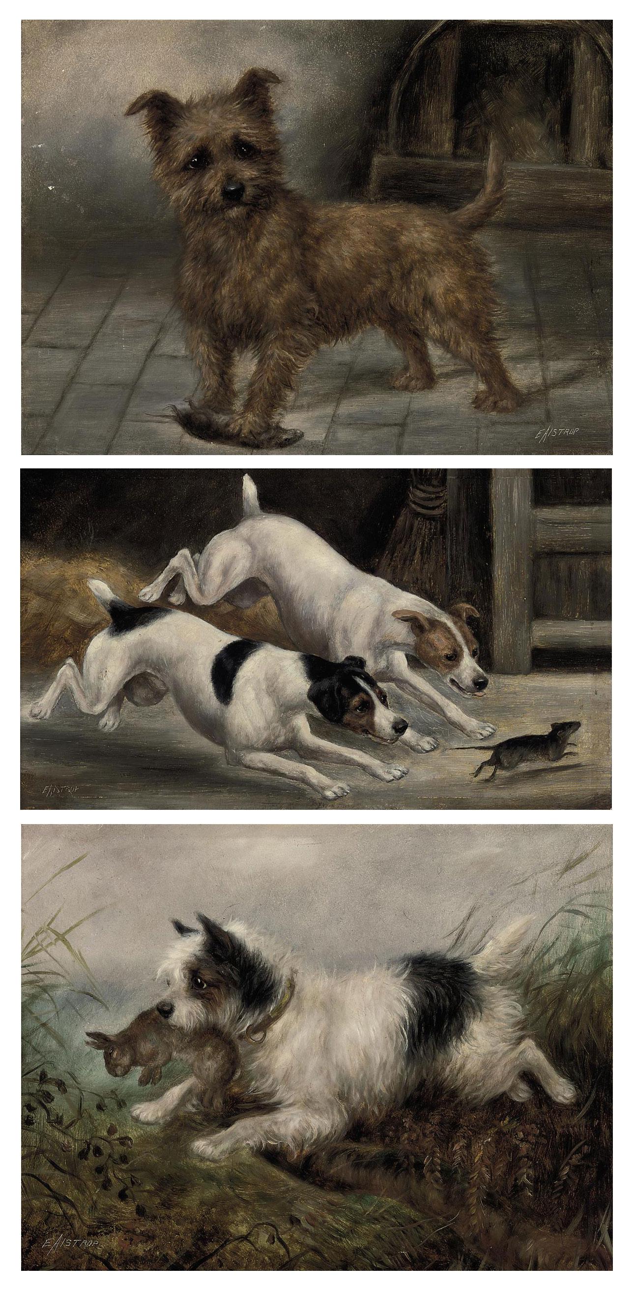 Edward Aistrop - A fearless hunter; and Five further dog portraits