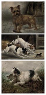 Edward Aistrop - A fearless hunter; and Five further dog portraits