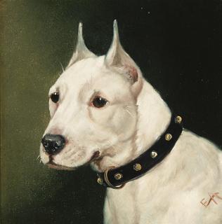 Edward Aistrop - A portrait of a Jack Russell terrier; A potrait of an English white terrier (a pair)