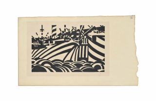 Edward Alexander Wadsworth - Dock Scene (Colnaghi 133, Greenwood W/D 36)