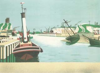 Edward Alexander Wadsworth - Imaginary Harbour (Greenwood W/C.26)