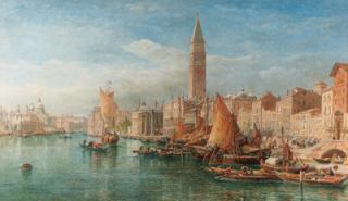 Edward Alfred Goodall, R.W.S. - A view along the Grand Canal, Venice