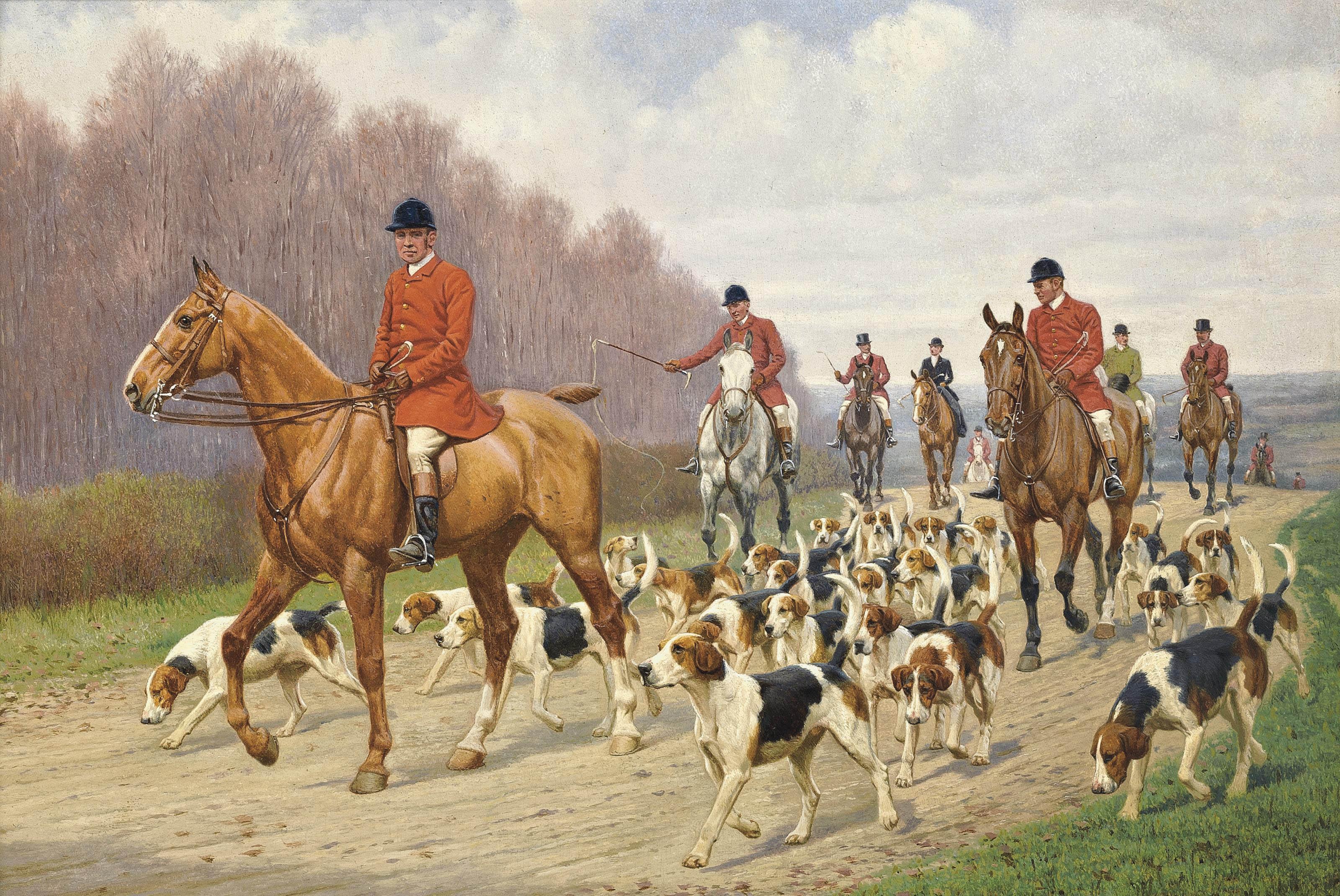 Edward Algernon Stuart Douglas - The hunt moving off